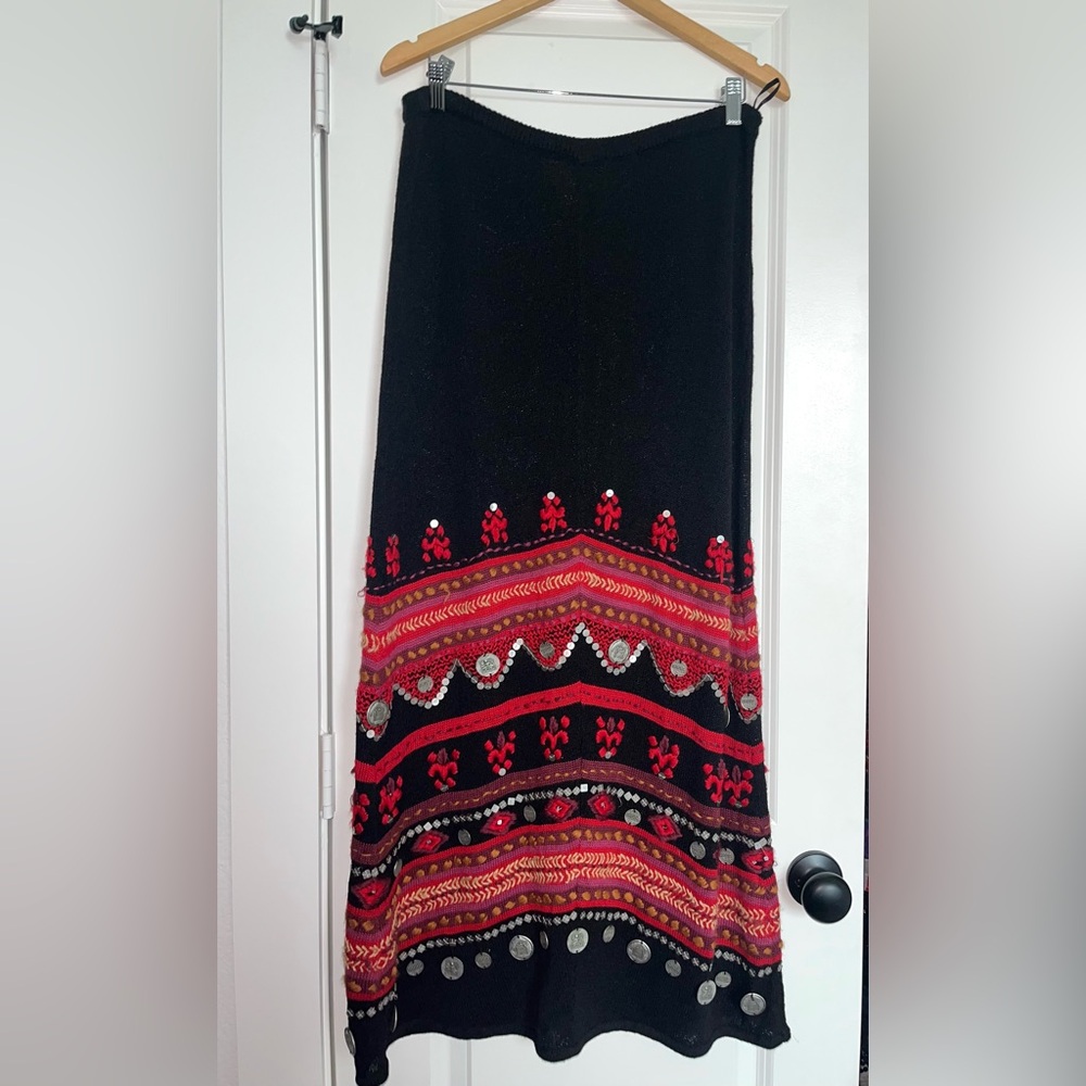 DOUBLE D RANCH | Tribal Knit Skirt with Metallic Accents XS fits L Maxi